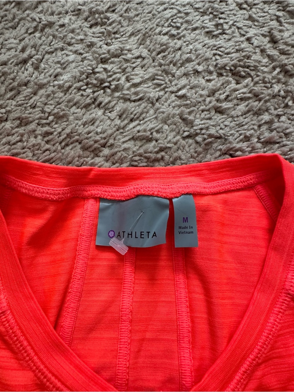 Athleta Bright Coral Orange Pacifica UPF Tank Top 1/4 Zipper Size M - Picture 4 of 7